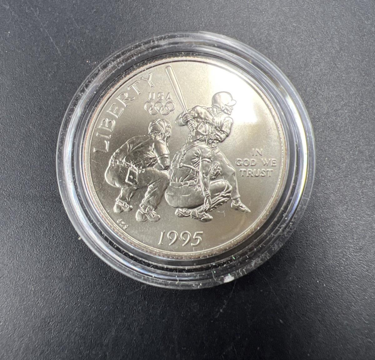 1995 S 50c Baseball Atlanta Olympics Commemorative Half Dollar Coin Gem BU n Cap