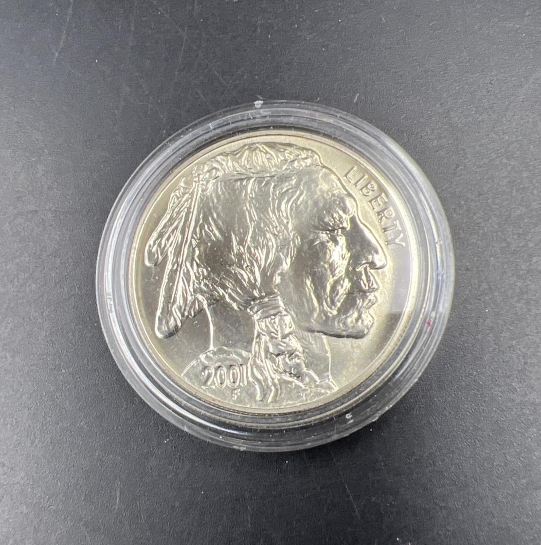 2001 D Buffalo Commemorative Silver Dollar Coin Gem BU SK#A
