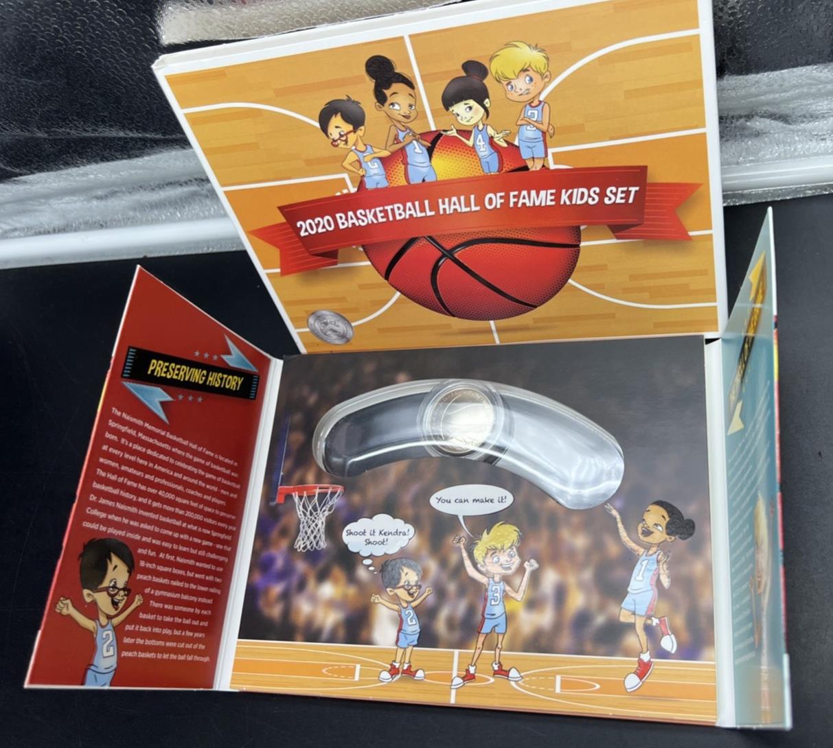 2020 NBA Basketball Hall Of Fame Commemorative Half Dollar Coin Kids Set Display