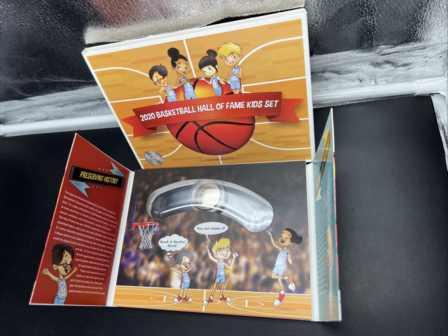 2020 NBA Basketball Hall Of Fame Commemorative Half Dollar Coin Kids Set Display