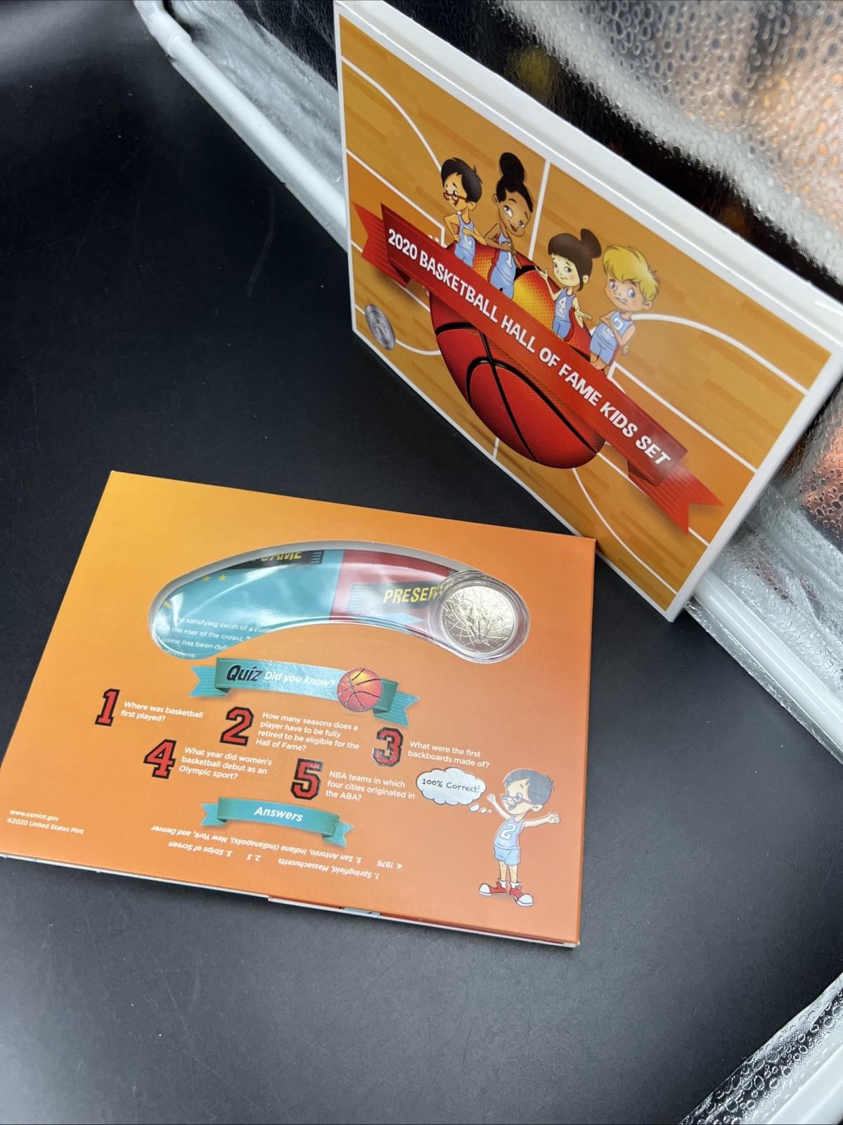 2020 NBA Basketball Hall Of Fame Commemorative Half Dollar Coin Kids Set Display