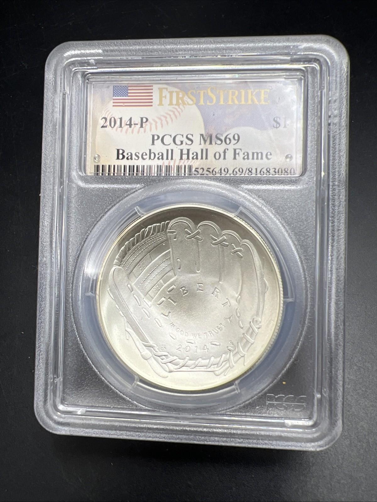 2014 P MLB Baseball US Commemorative Silver Dollar Coin Gem BU PCGS MS69