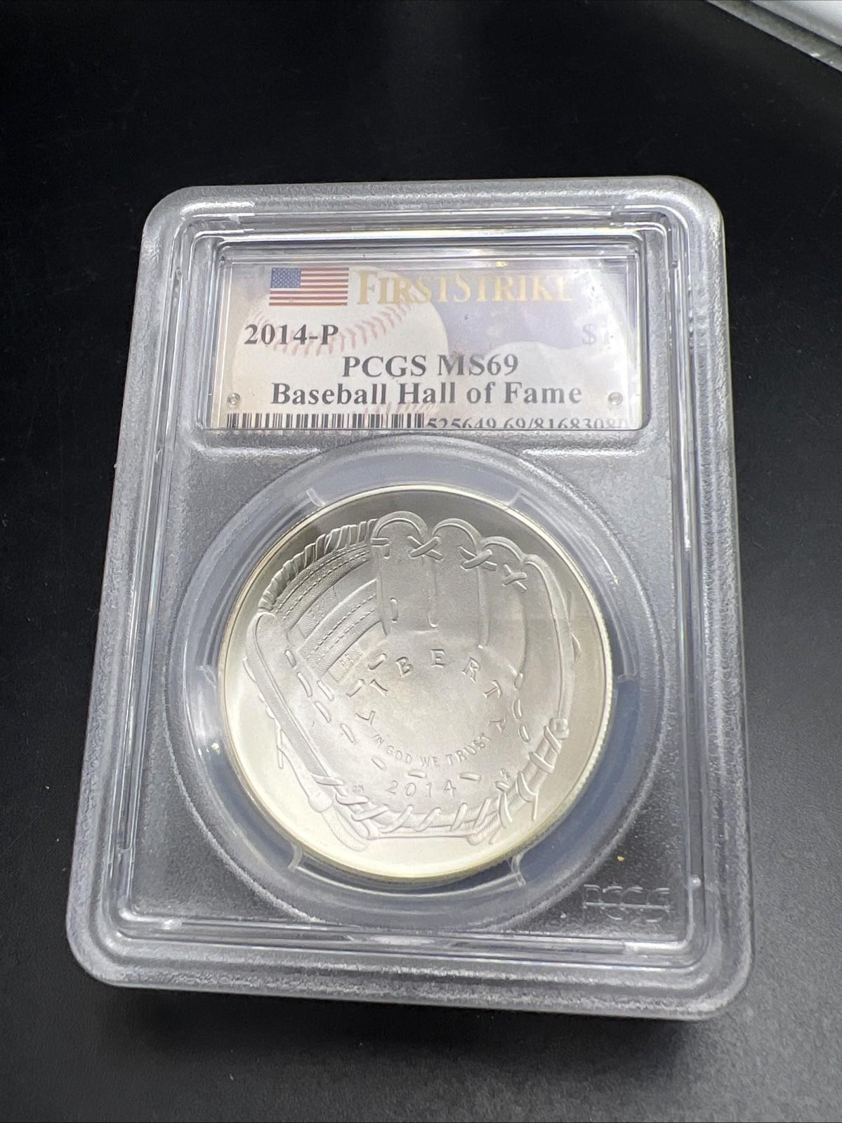 2014 P MLB Baseball US Commemorative Silver Dollar Coin Gem BU PCGS MS69
