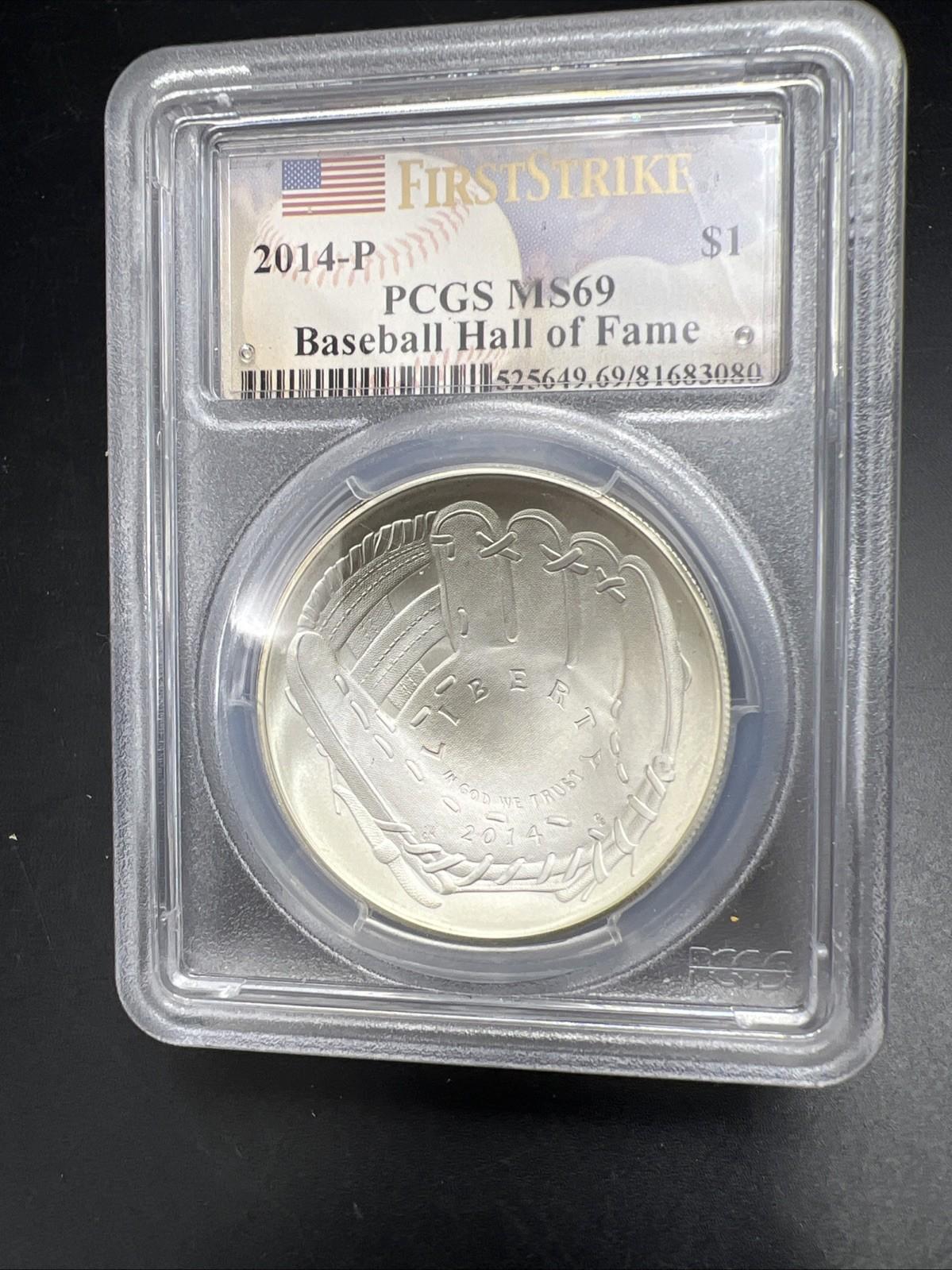 2014 P MLB Baseball US Commemorative Silver Dollar Coin Gem BU PCGS MS69