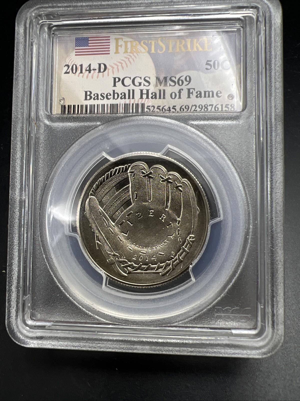 2014 D MLB Baseball US Commemorative Copper Nickel Half Dollar MS69 PCGS