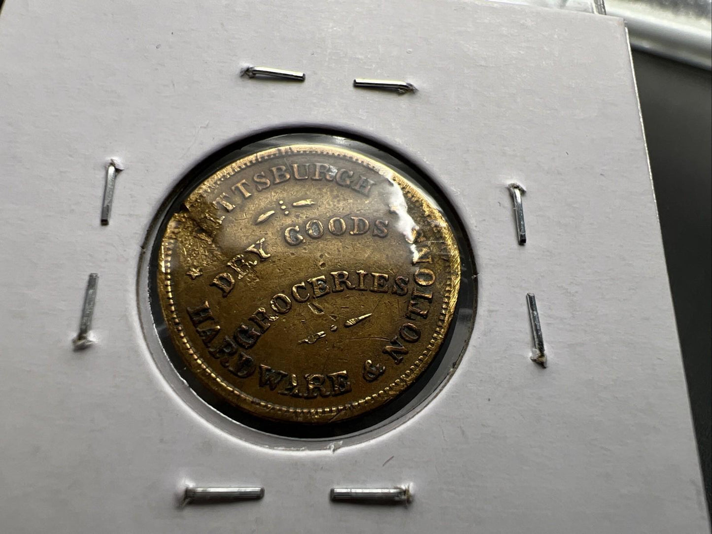 1861-1865 Pittsburgh Dry Goods Civil War Token VF Details Damaged