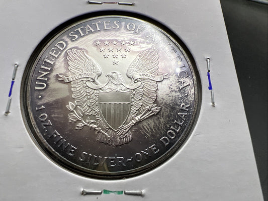 2001 1 OZ American Silver Eagle GEM BU Unc .999 Nice Toning Toner Purple SK#1a