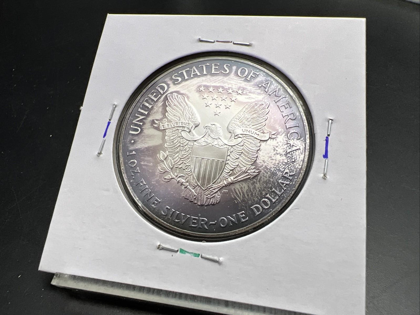 2001 1 OZ American Silver Eagle GEM BU Unc .999 Nice Toning Toner Purple SK#1a