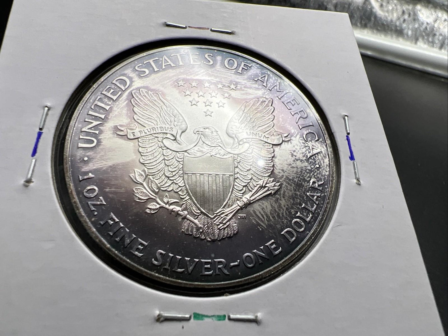 2001 1 OZ American Silver Eagle GEM BU Unc .999 Nice Toning Toner Purple SK#1a