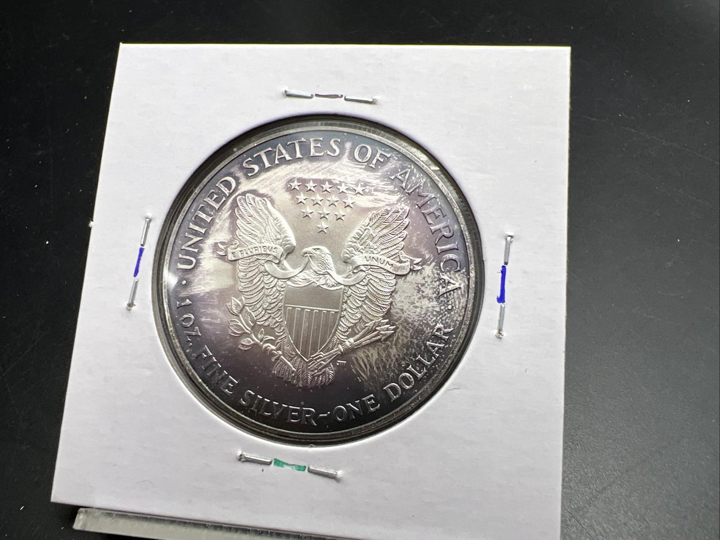 2001 1 OZ American Silver Eagle GEM BU Unc .999 Nice Toning Toner Purple SK#1a