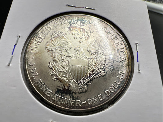 2005 1 OZ American Silver Eagle GEM BU Unc .999 Neat Toning Toner SK#1a