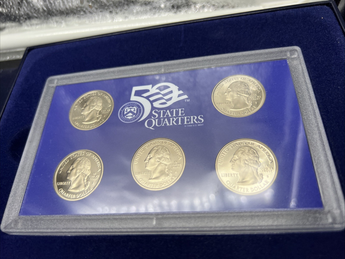 2008 S US Mint Clad Proof Set Cracked Case In Display Album Box