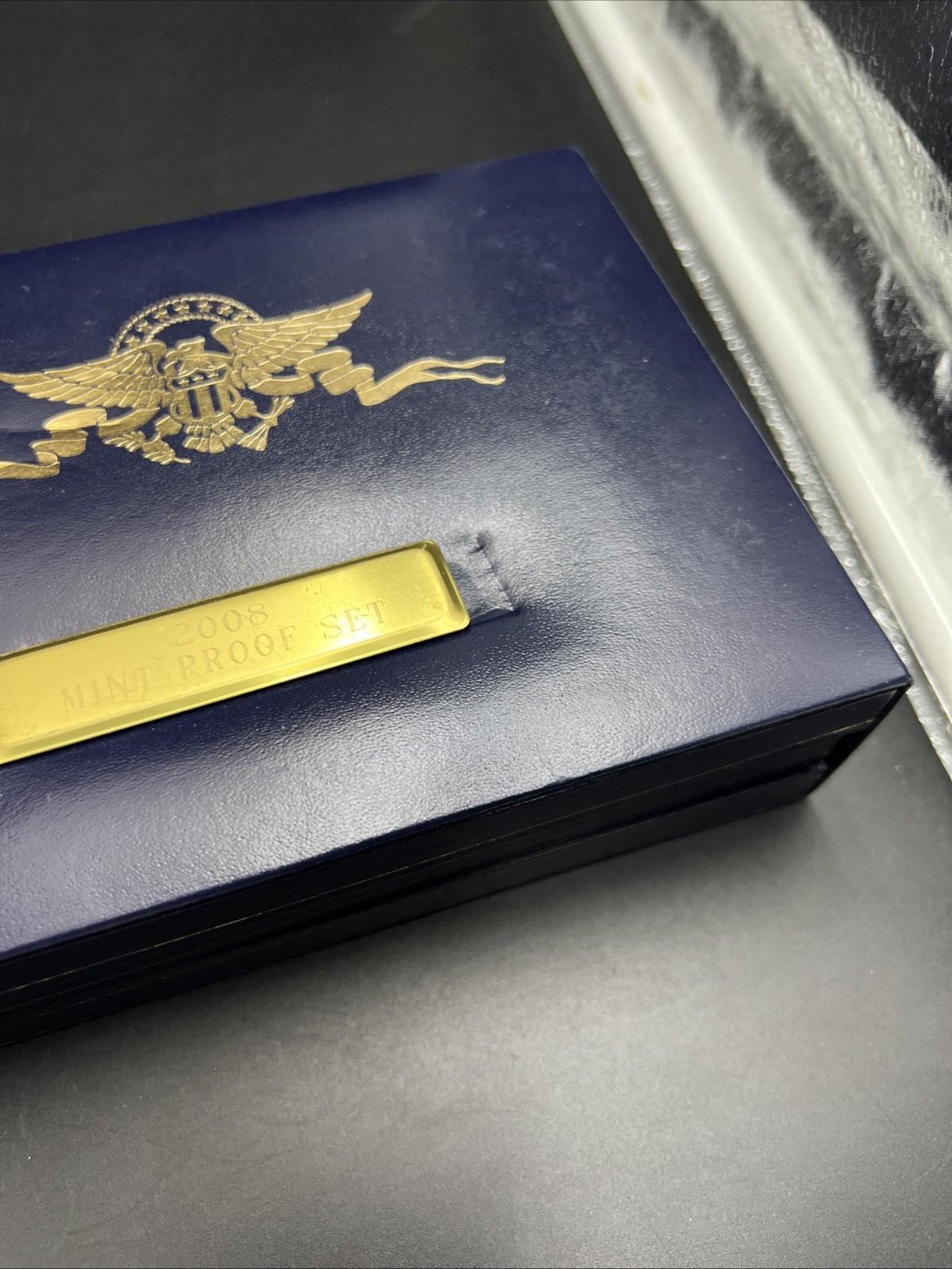 2008 S US Mint Clad Proof Set Cracked Case In Display Album Box