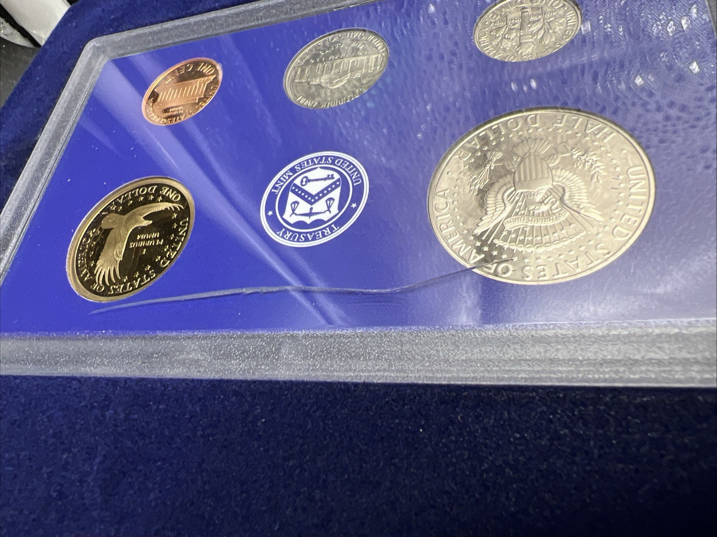 2008 S US Mint Clad Proof Set Cracked Case In Display Album Box