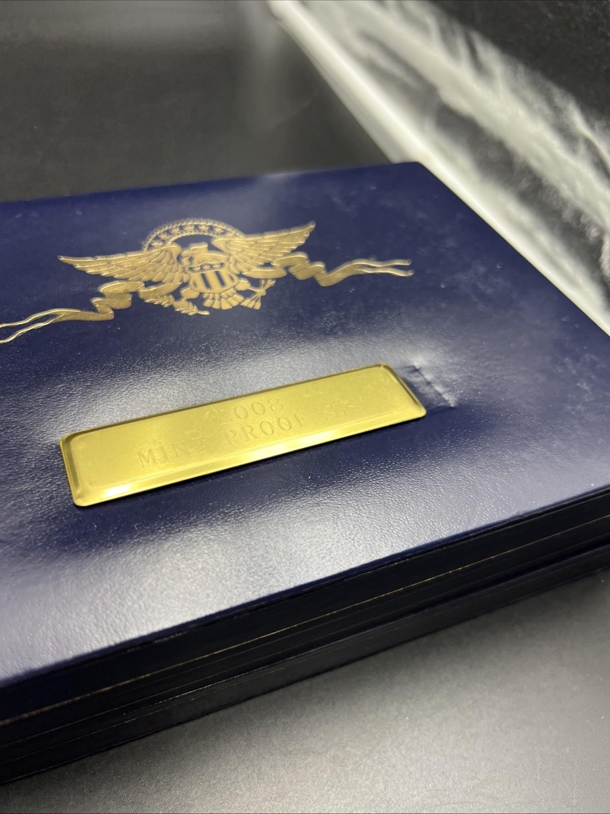 2008 S US Mint Clad Proof Set Cracked Case In Display Album Box