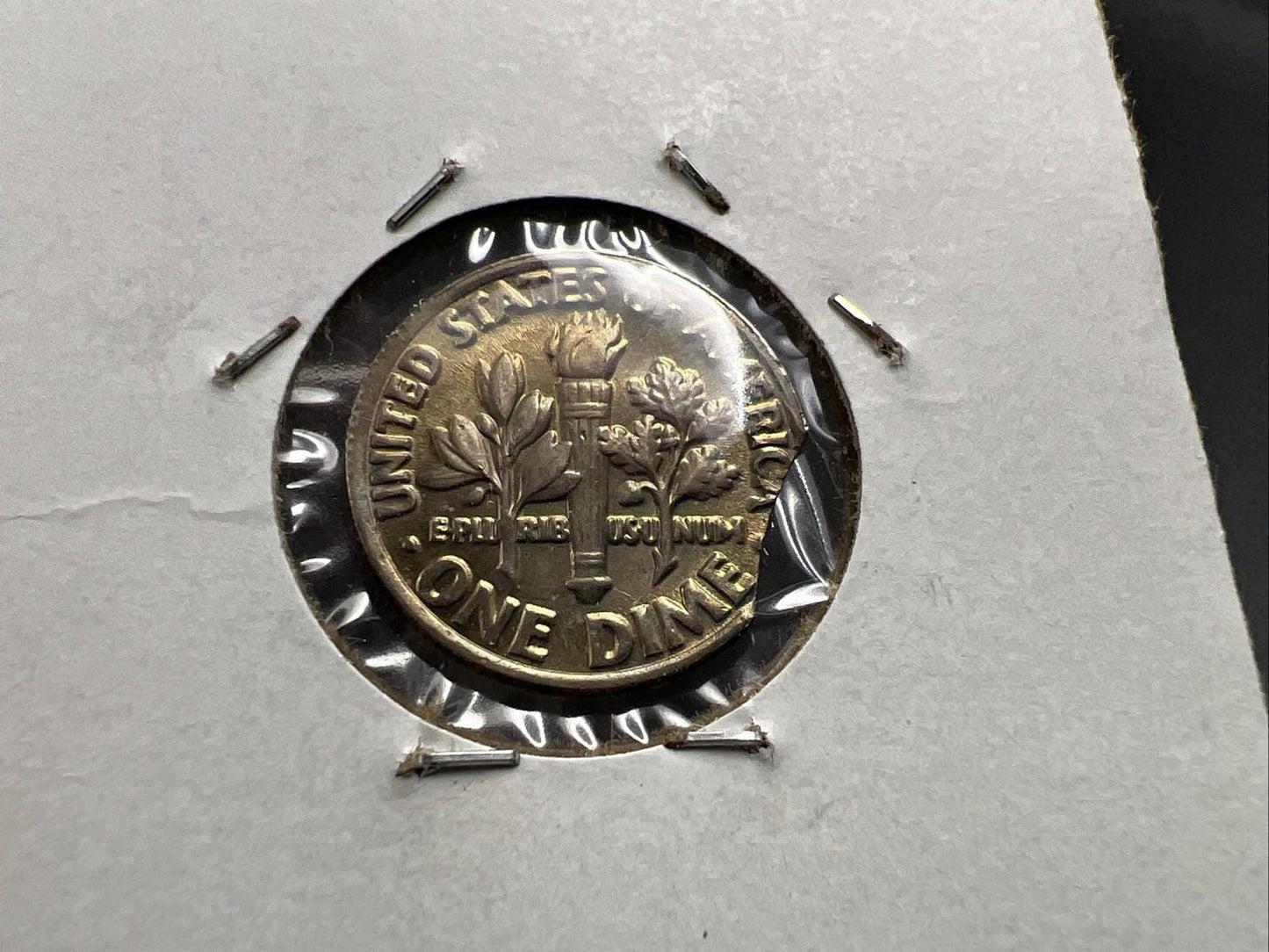1981 10c Roosevelt Dime Coin Clipped Planchet Error BU UNC