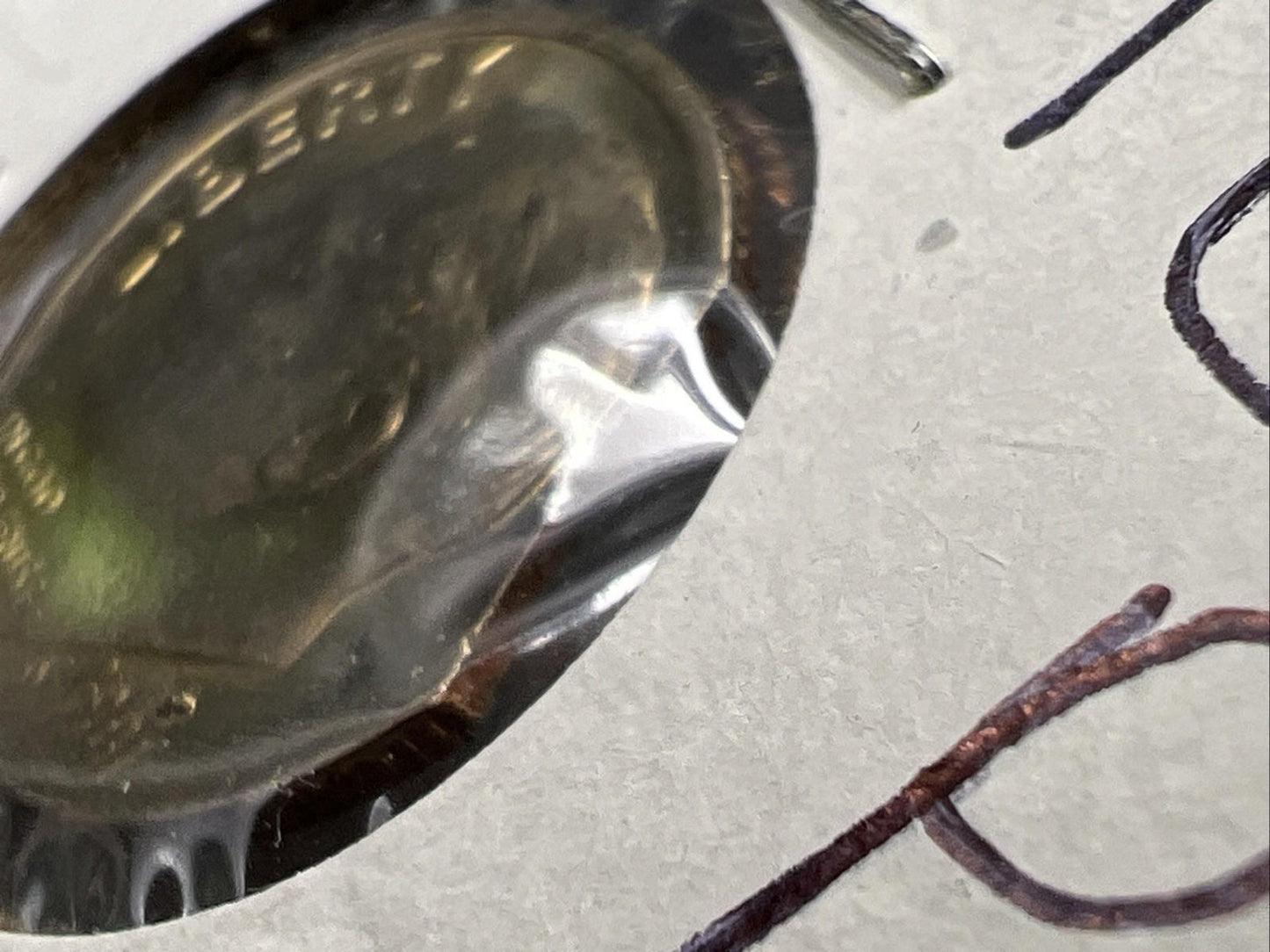 1981 10c Roosevelt Dime Coin Clipped Planchet Error BU UNC