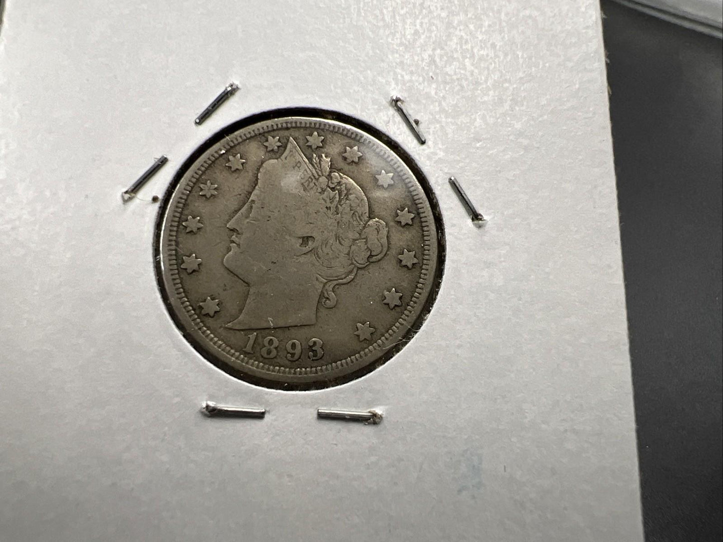 1893 5c V Liberty Nickel Coin Major Lamination Reverse Error Coin