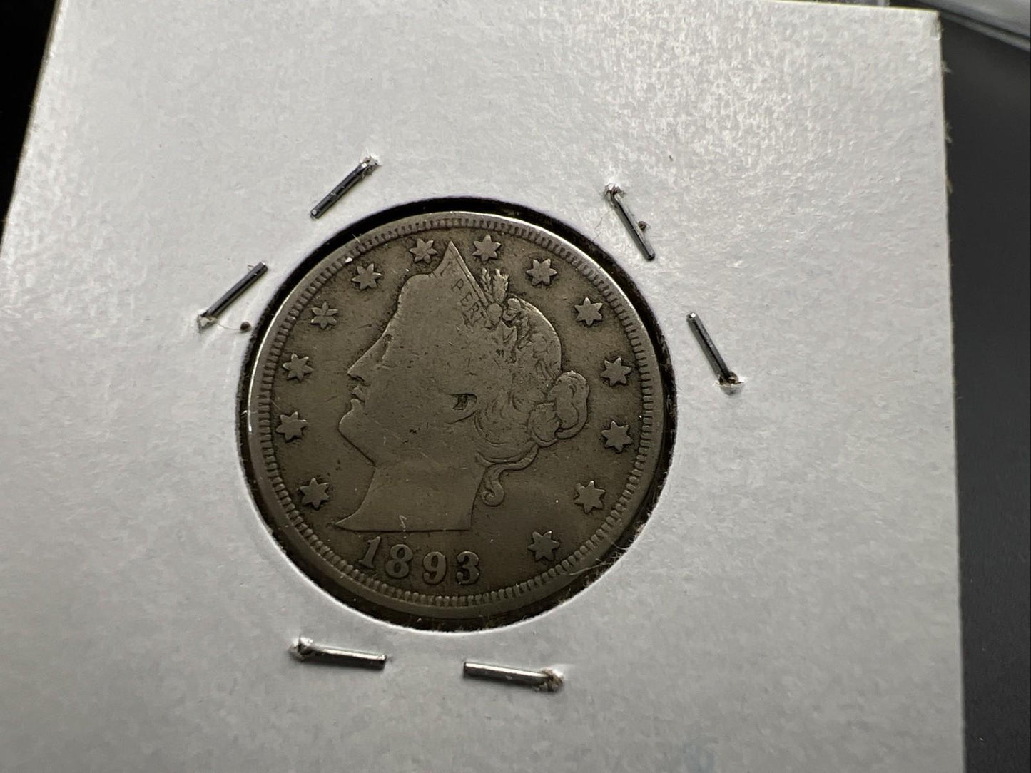 1893 5c V Liberty Nickel Coin Major Lamination Reverse Error Coin