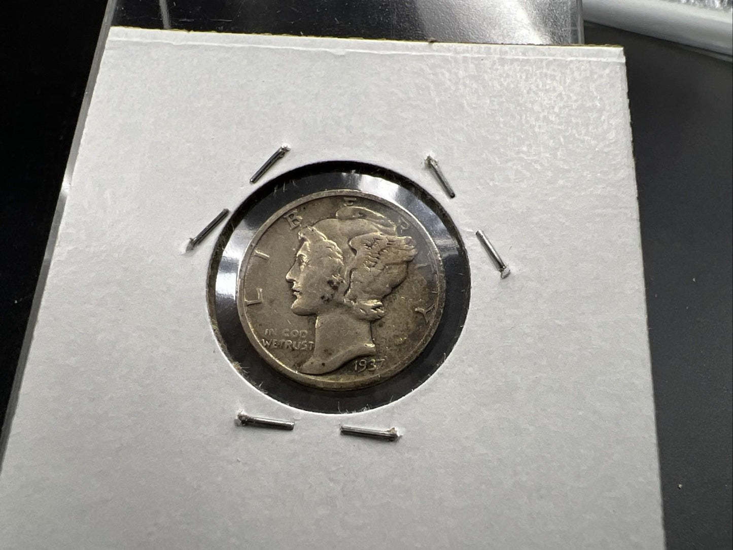1937 P 10c Mercury Silver Dime Coin Choice VF Very Fine Neat Rainbow Rev Toning