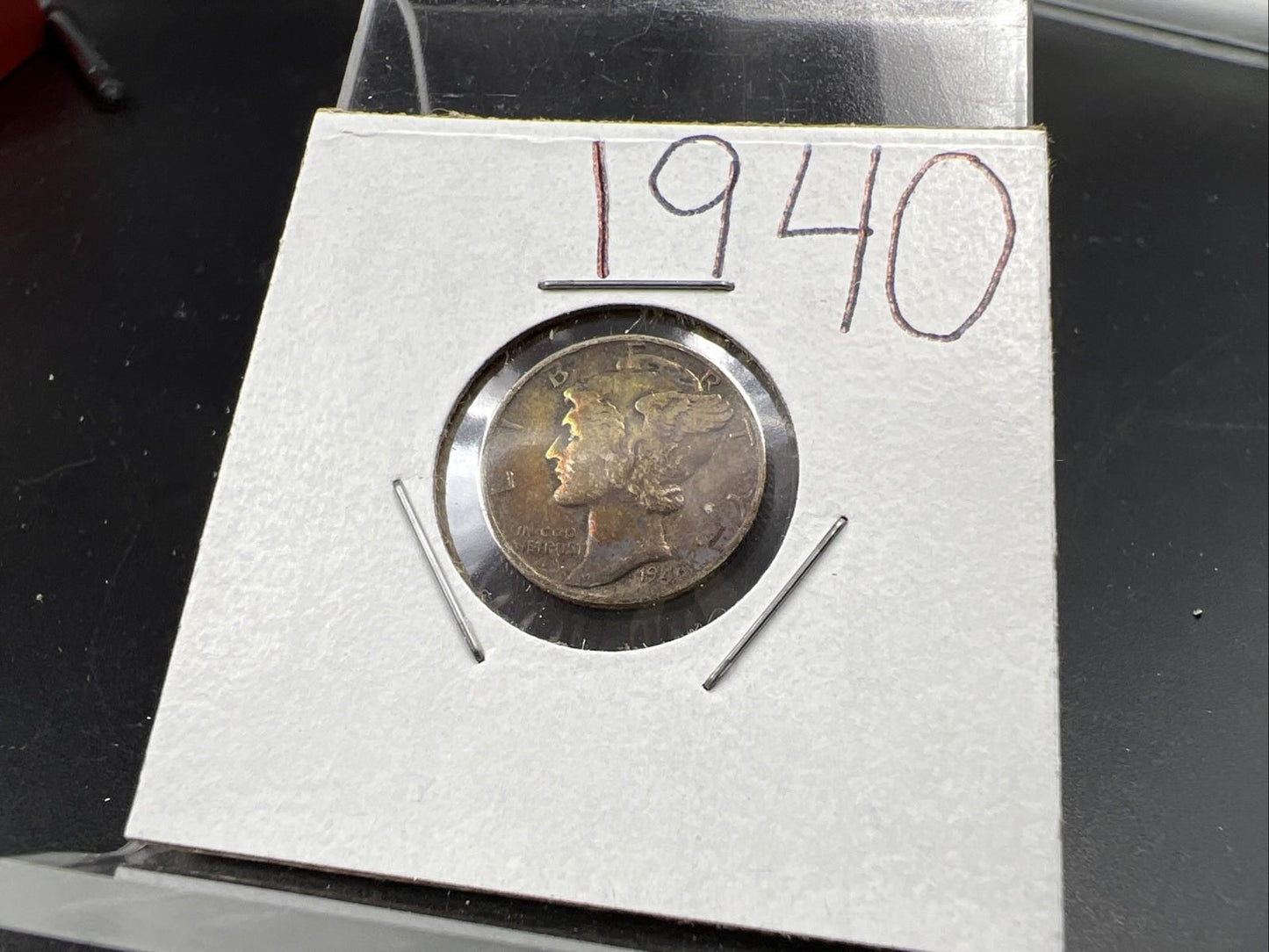 1940 P 10c Mercury Silver Dime Coin Choice VF Very Fine Neat Toning Toner sku#1