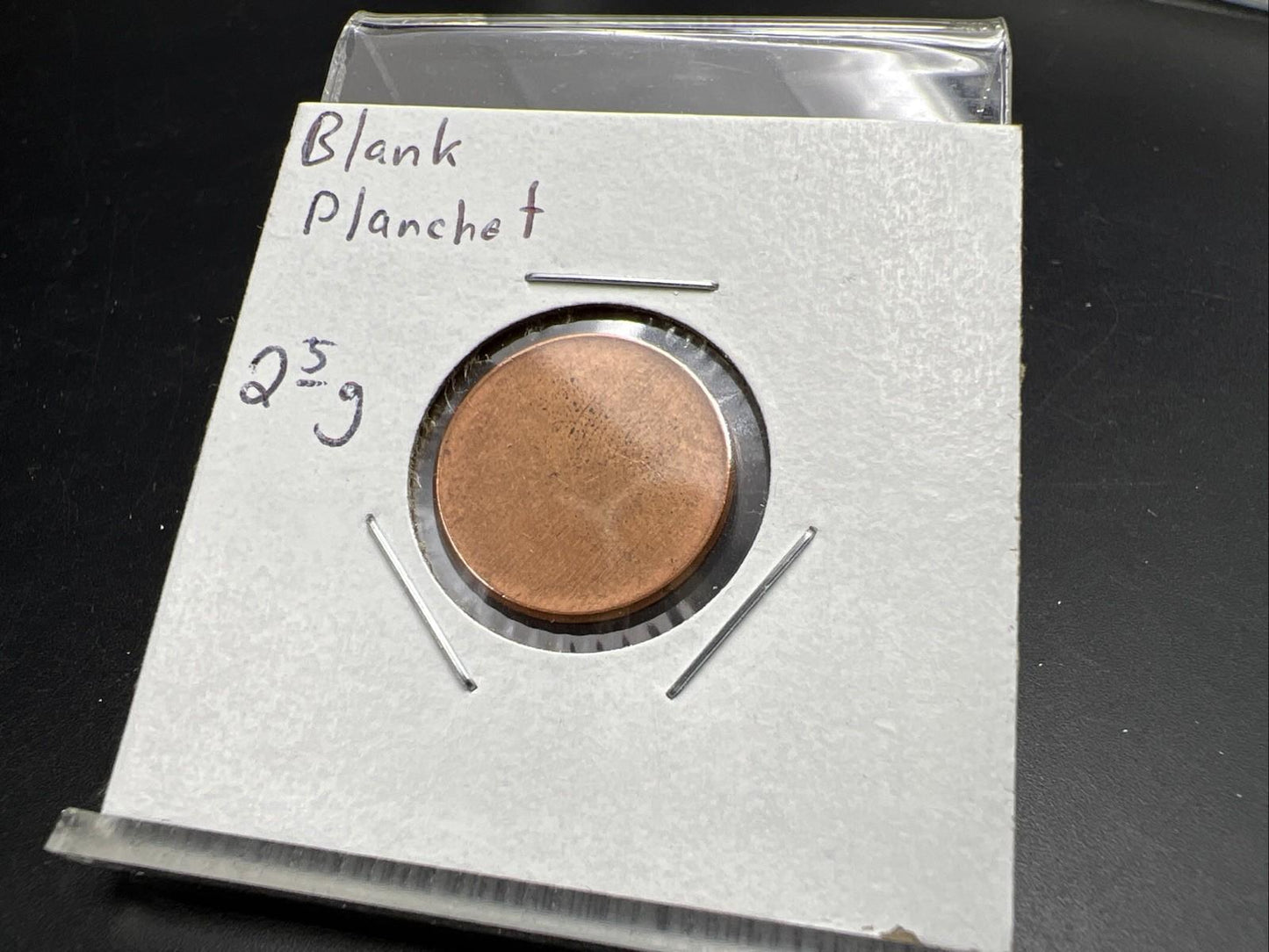 2.5 Gram Copper Plated Zinc US Lincoln Small Cent Blank Planchet Error UNC #C3