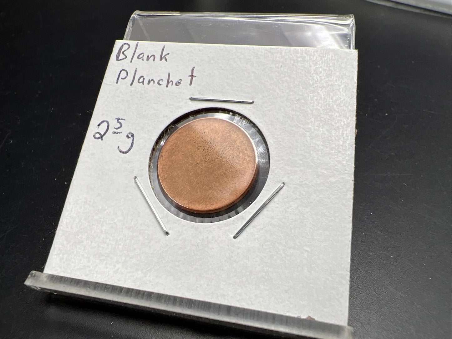 2.5 Gram Copper Plated Zinc US Lincoln Small Cent Blank Planchet Error UNC #C3
