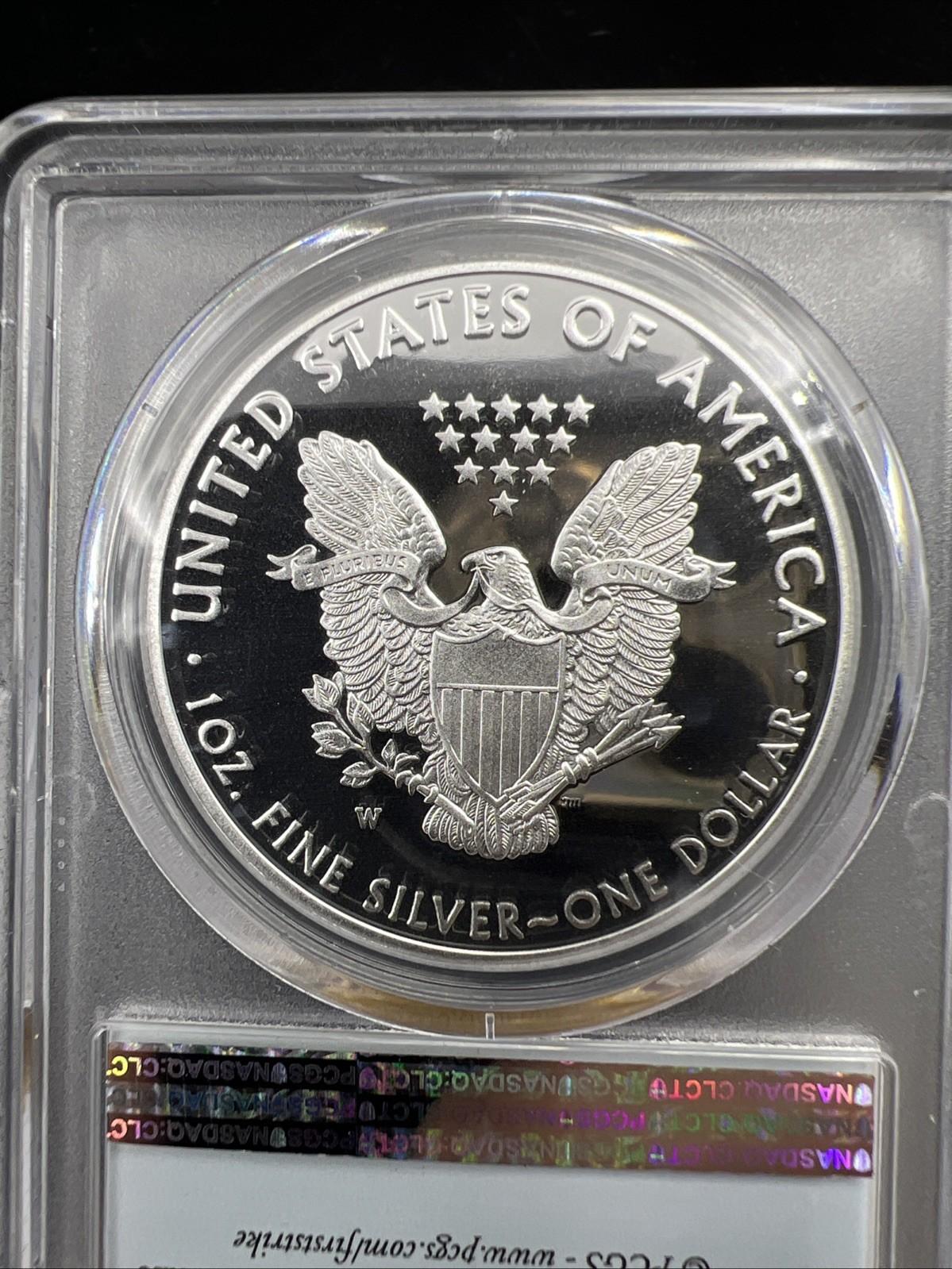 2017 W ASE 1 Oz American Proof Silver Eagle PCGS PR69 UCAM #70