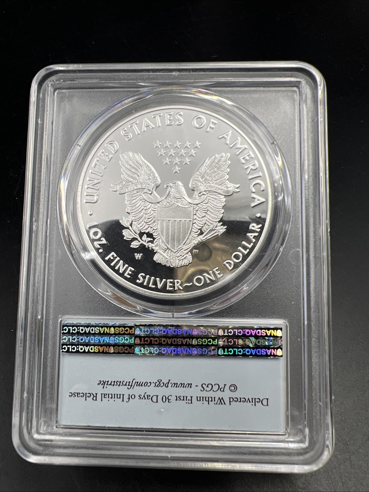 2017 W ASE 1 Oz American Proof Silver Eagle PCGS PR69 UCAM #70