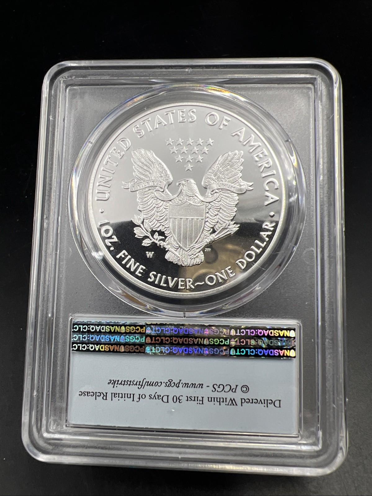 2017 W ASE 1 Oz American Proof Silver Eagle PCGS PR69 UCAM #70