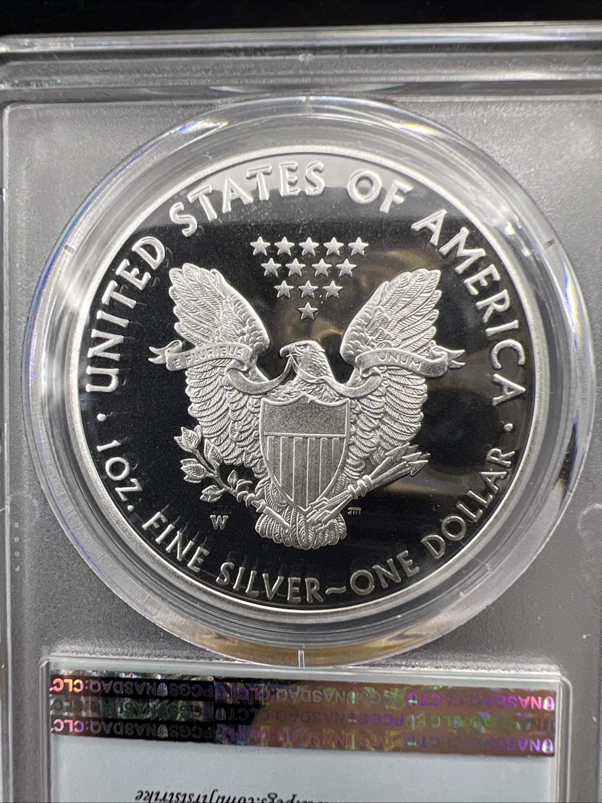 2017 W ASE 1 Oz American Proof Silver Eagle PCGS PR69 UCAM #70