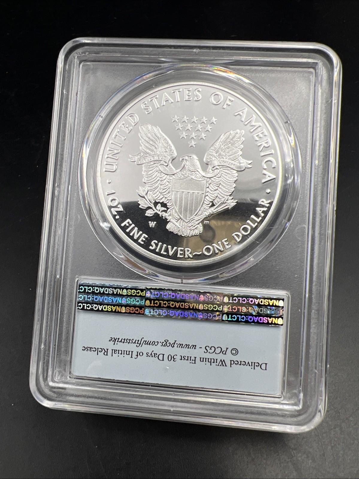 2017 W ASE 1 Oz American Proof Silver Eagle PCGS PR69 UCAM #70