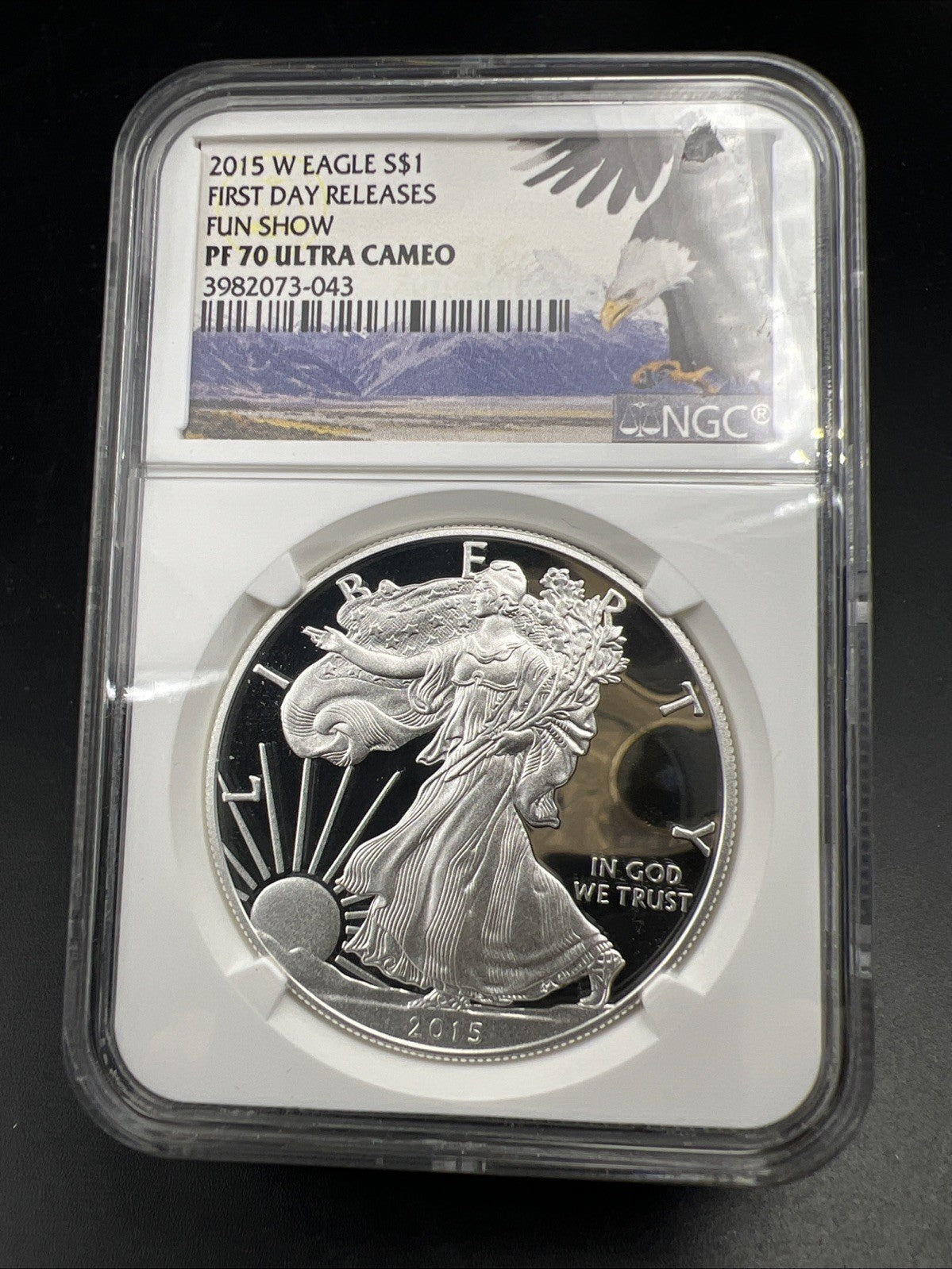 2015 W FUN Show First Day Release 1 Oz American Proof Silver Eagle NGC PF70 UCAM