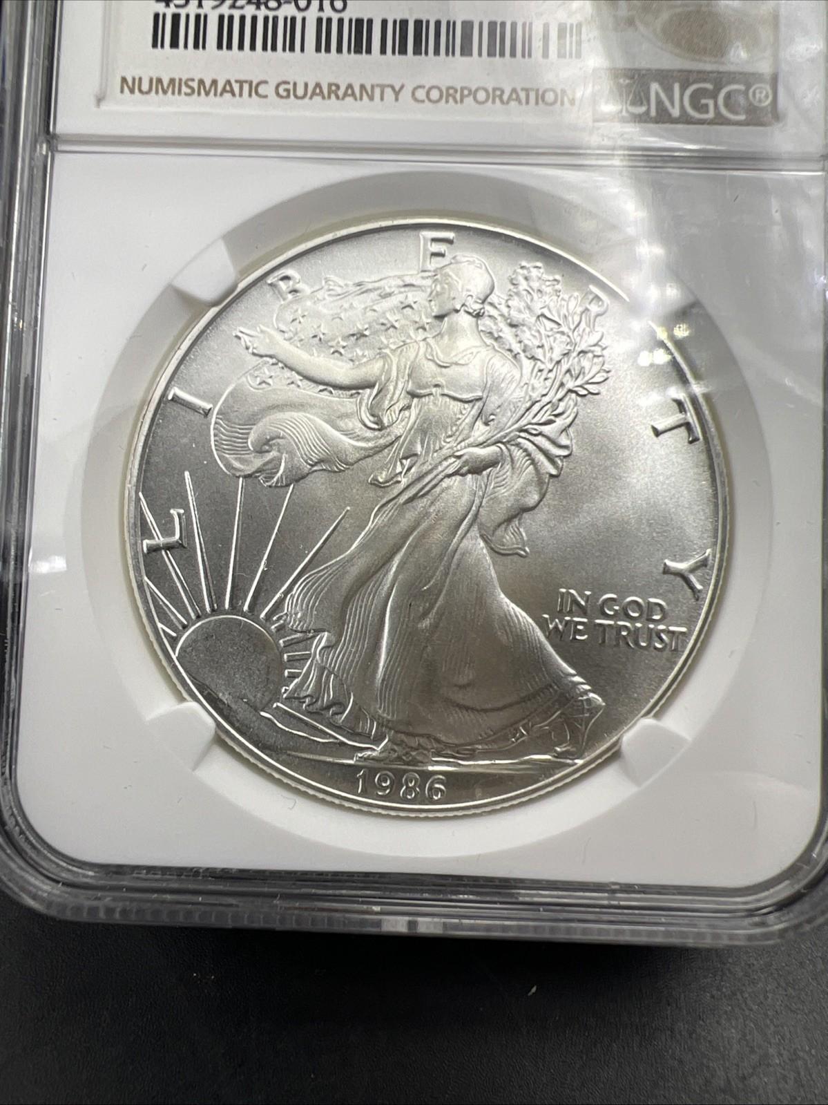 1986 1 Oz ASE American Silver Eagle NGC MS69 Gem BU UNC First Year of Issue #016