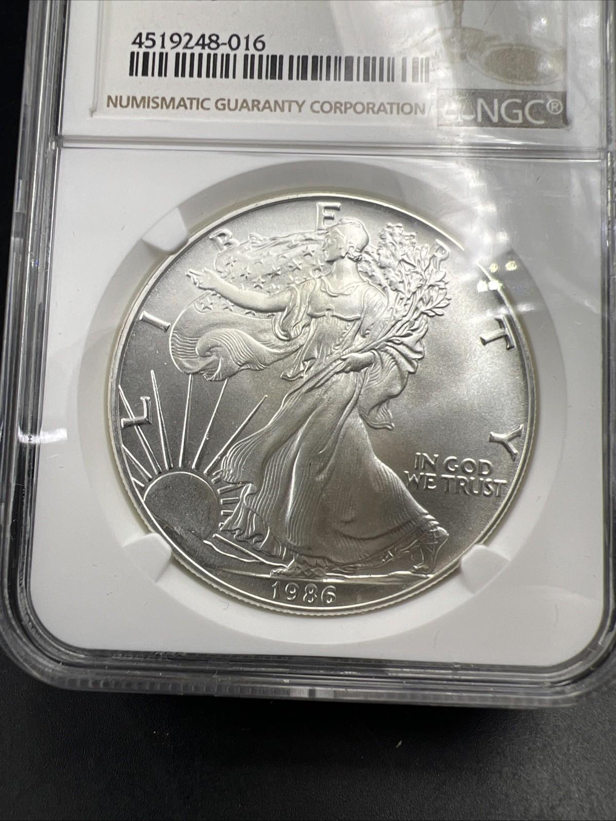 1986 1 Oz ASE American Silver Eagle NGC MS69 Gem BU UNC First Year of Issue #016