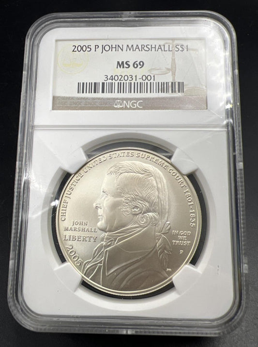 2005 P John Marshall Silver Commemorative Dollar NGC MS69 BU Business #001