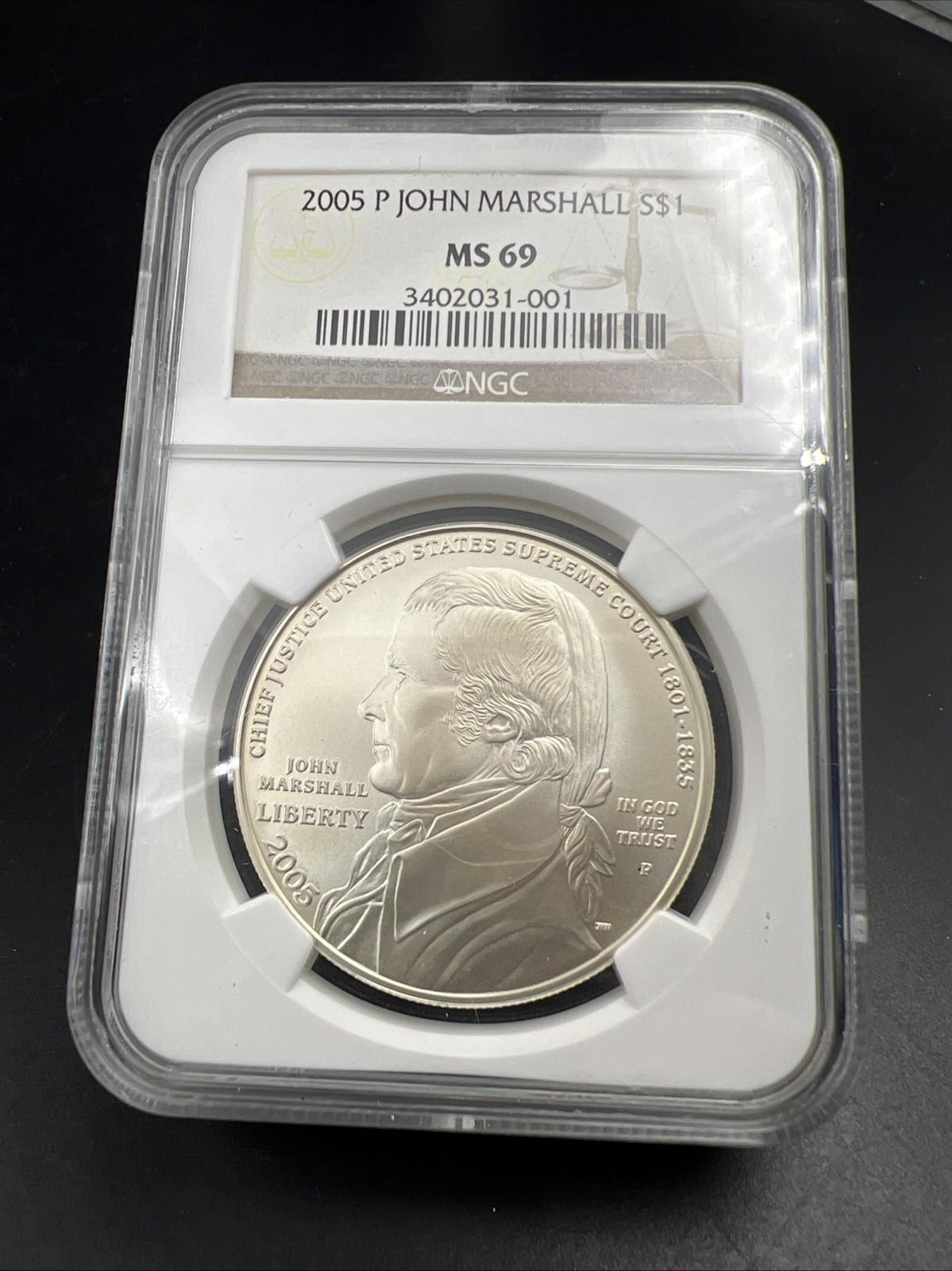 2005 P John Marshall Silver Commemorative Dollar NGC MS69 BU Business #001