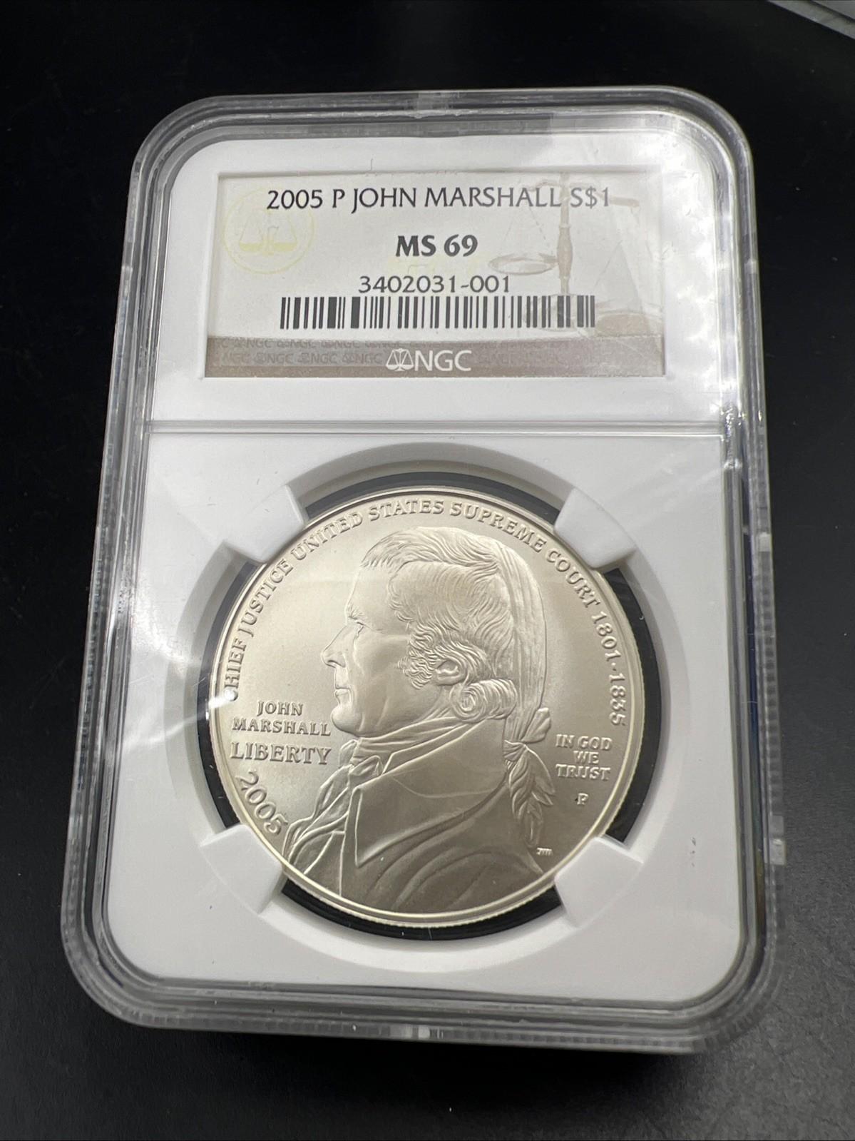2005 P John Marshall Silver Commemorative Dollar NGC MS69 BU Business #001