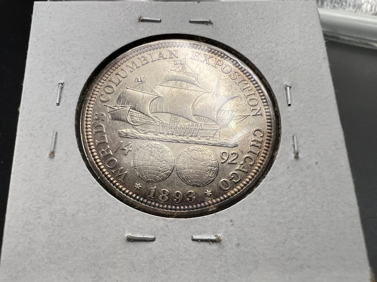 1893 50c Columbian Silver Half Dollar Coin Chicago World's Fair Commemorative Coin XF EF / AU #a