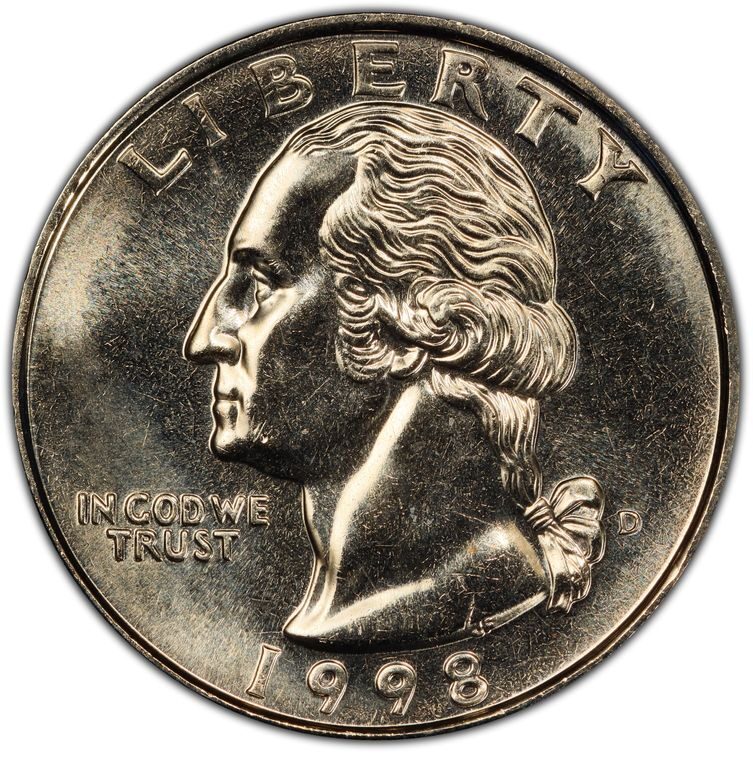 1998 D 25C Washington Quarter BU UNC Single Coin