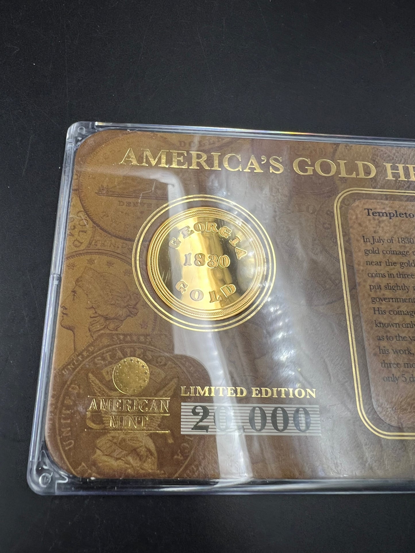 Fantasy Tribute Coin 1830 Templeton Reid 10 Dollars Gold - No Precious metal