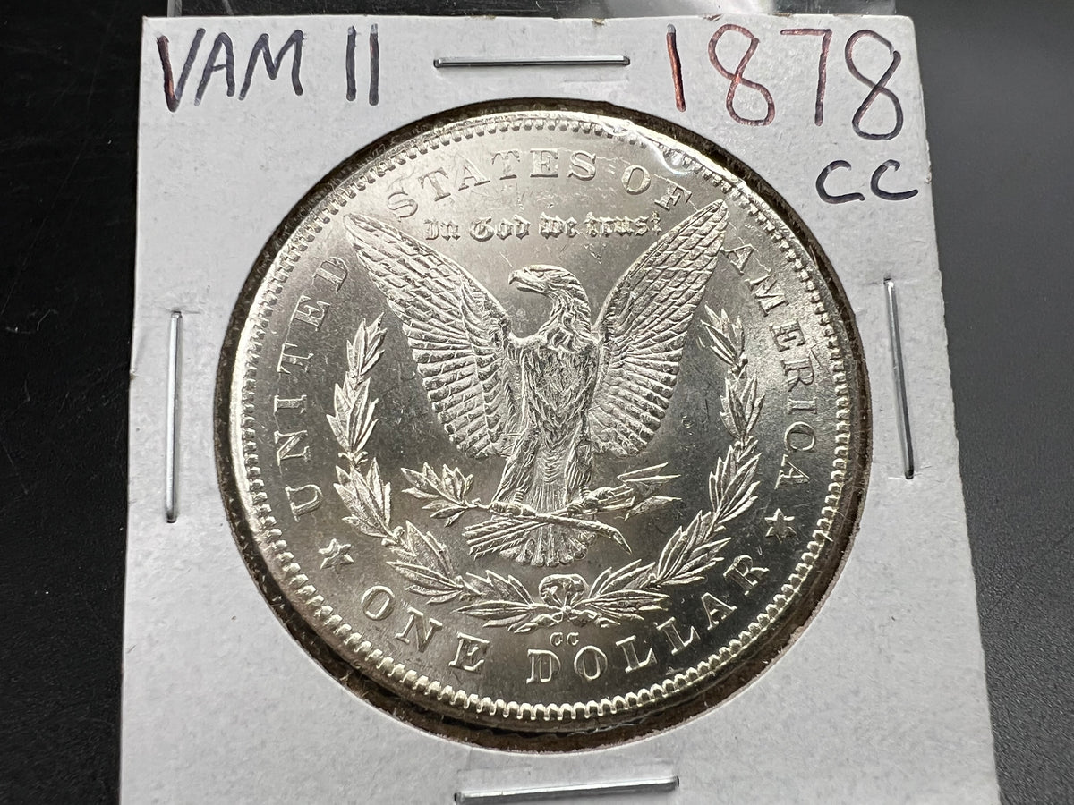 1878 CC Morgan VAM 11 BU Carson City Dollar Coin Lines in Wing Top 100 Vam Variety #B