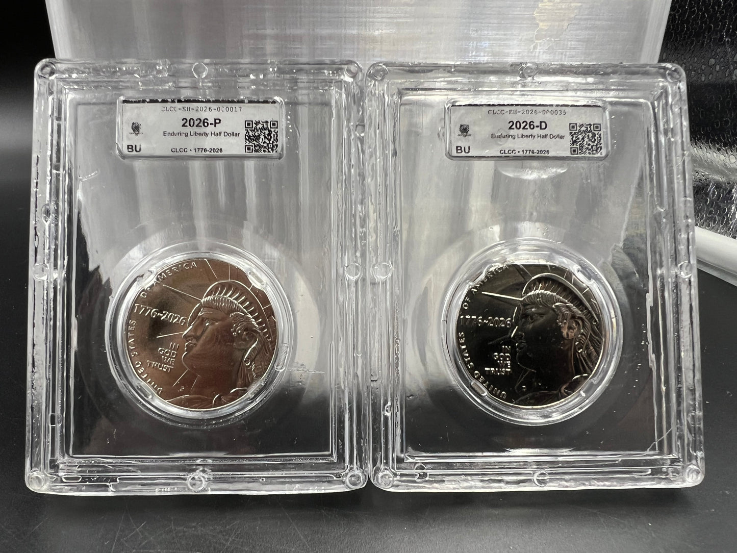 2 Coin P D Set 2026 Enduring Liberty Half Dollar Coins CLCC BU Certified