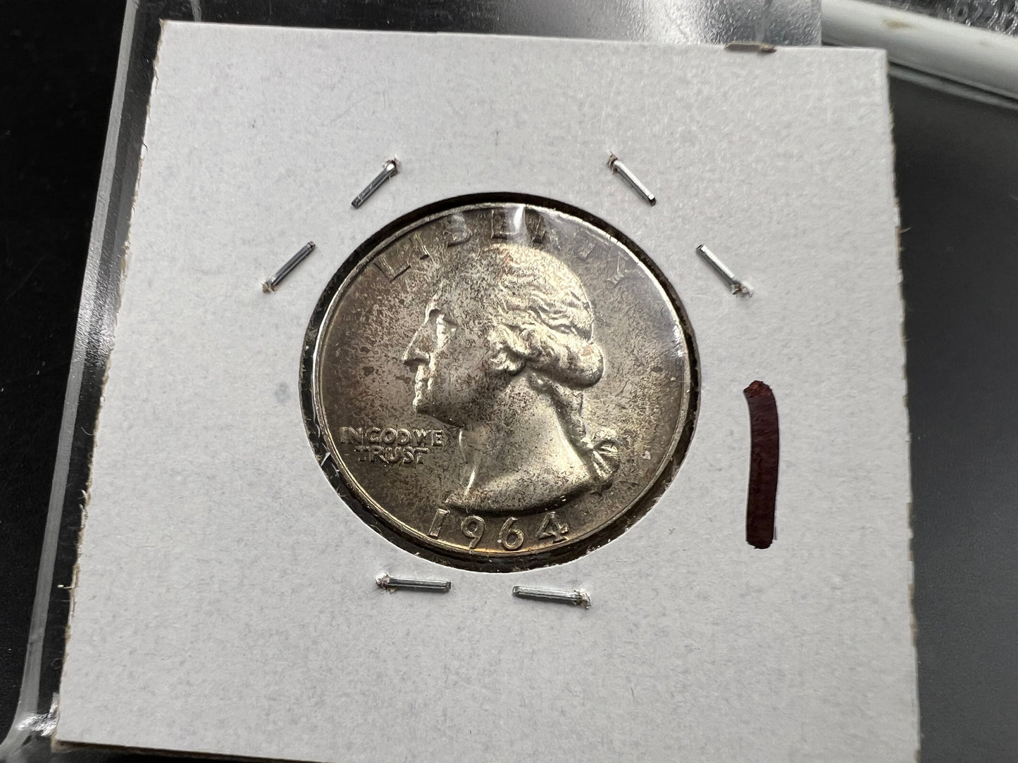 1964 25c Washington Silver Quarter Coin XF / AU Neat Toning Toner