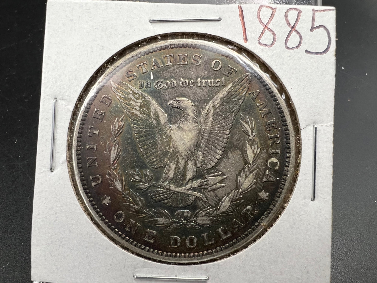 1885 P $1 Morgan Silver Dollar Neat Circulated Toning Toner VF Circ #a