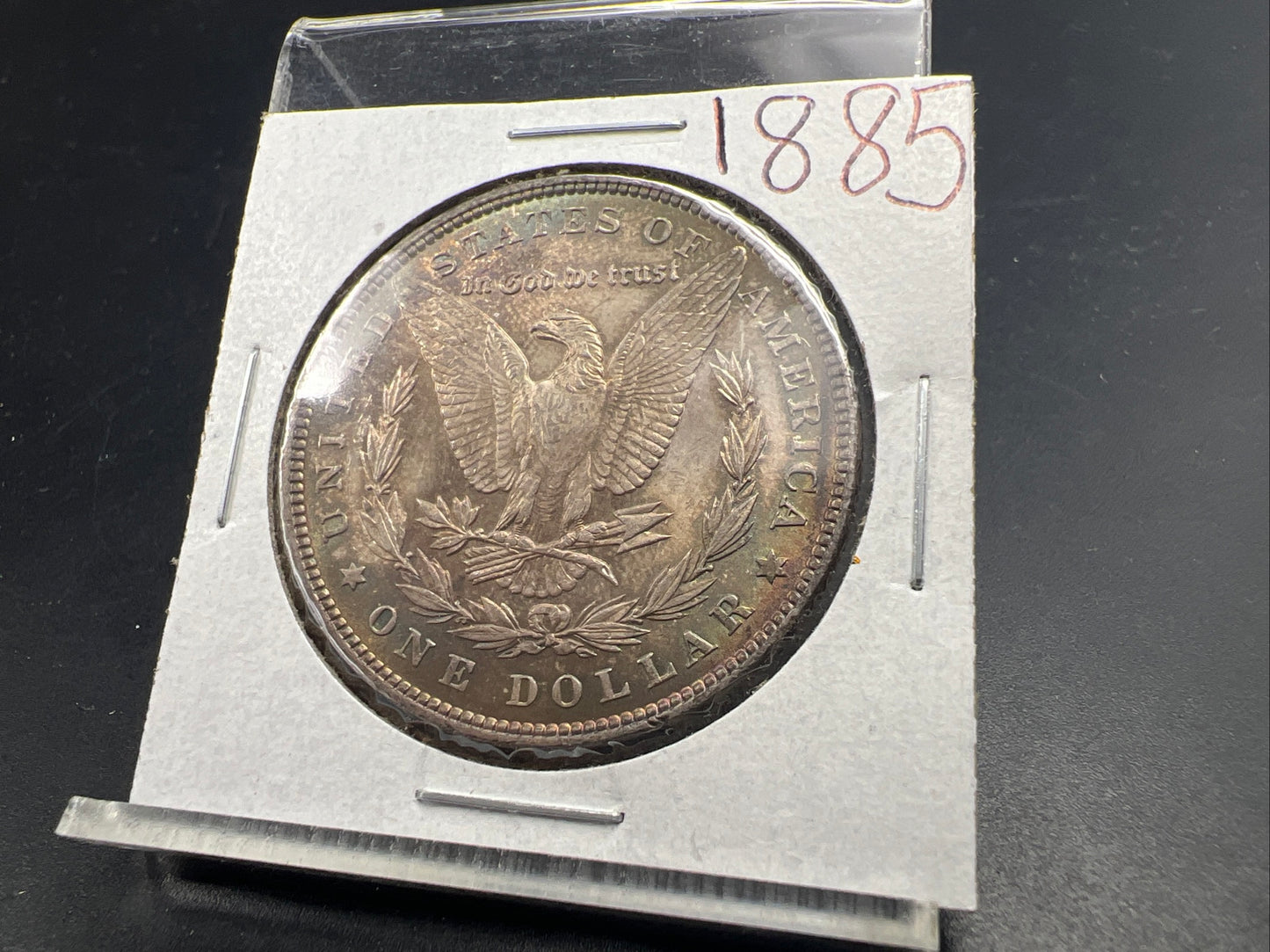 1885 P $1 Morgan Silver Dollar Coin Choice AU About UNC Neat Toning Toner