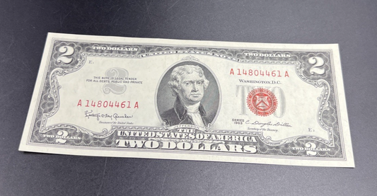 1963 $2 USN United States Note Red Seal #461 UNC