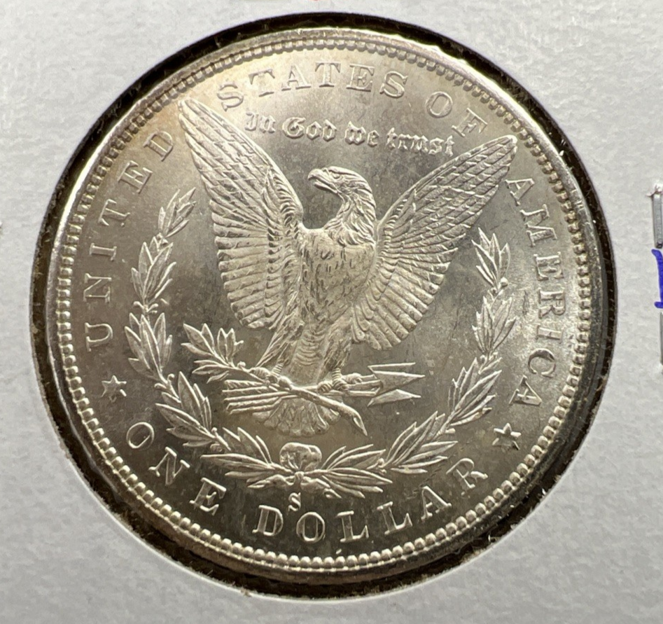 1880 S $1 Morgan Silver Dollar Coin BU Unc Nice Toning Obverse