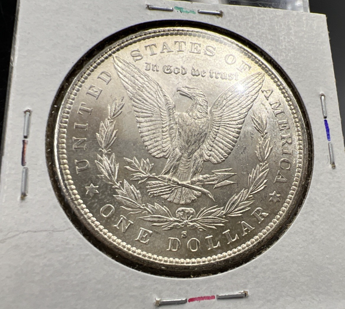 1879 S $1 Morgan Silver Dollar Coin BU Unc Neat Obverse Toning Toner