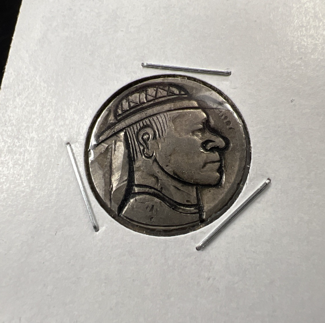 Hobo Buffalo Nickel Coin Modern Carving SKU#E